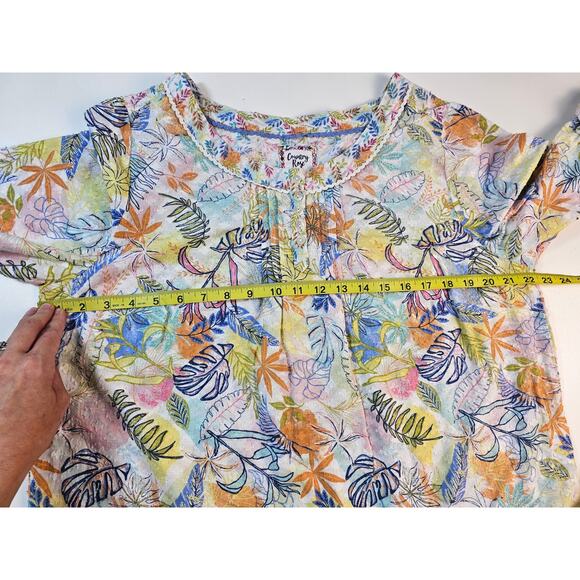 Country rose size 18 womens plus floral Lightweight colorful blouse top EUC ^ - Picture 9 of 9